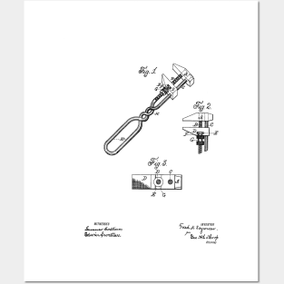 Monkey Wrench Vintage Patent Hand Drawing Posters and Art